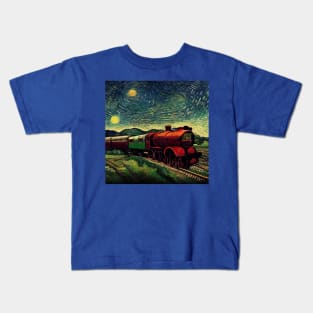 Starry Night Wizarding Express Train Kids T-Shirt